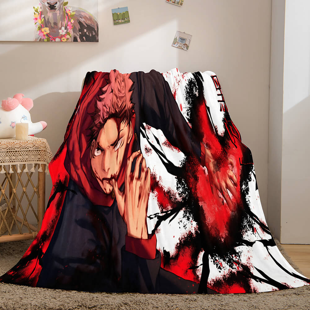 Jujutsu Kaisen Flannel Caroset Throw Cosplay Blanket Comforter Set - EBuycos
