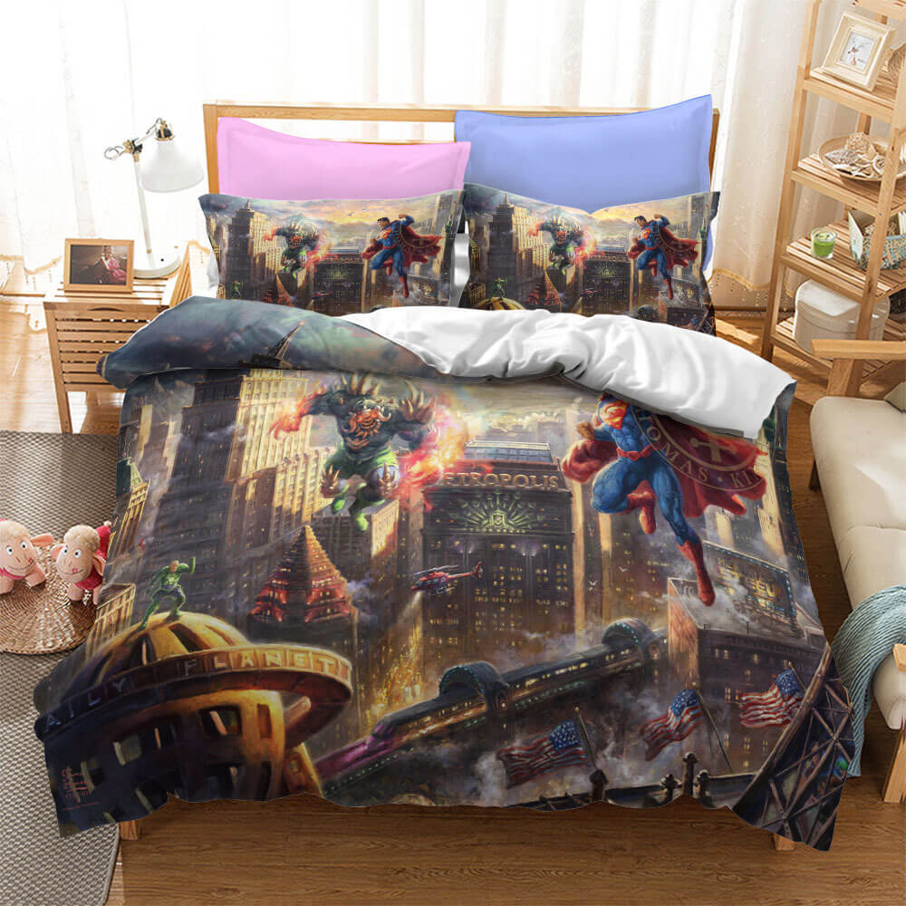 Justice League Batman Superman Bedding Set Duvet Cover Bed Sheets Sets - EBuycos
