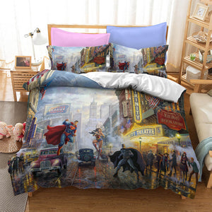 Justice League Batman Superman Bedding Set Duvet Cover Bed Sheets Sets - EBuycos