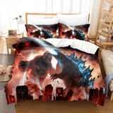 King Kong vs Godzilla Comforter Bedding Set Duvet Covers Bed Sheets - EBuycos