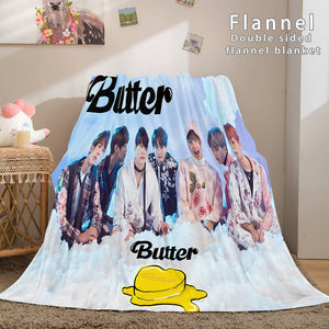 Kpop BTS Butter Bangtan Boys Cosplay Flannel Blanket Comforter Bed Sets - EBuycos