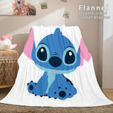 Lilo and Stitch Flannel Blanket Warm Cozy Plush Throw Bed Blankets - EBuycos