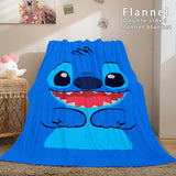 Lilo and Stitch Ohana Flannel Blanket Warm Cozy Throw Bed Blanket - EBuycos