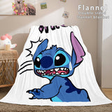 Lilo and Stitch Ohana Flannel Blanket Warm Cozy Throw Bed Blanket - EBuycos