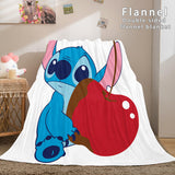 Lilo and Stitch Ohana Flannel Blanket Warm Cozy Throw Bed Blanket - EBuycos