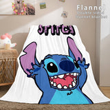 Lilo and Stitch Ohana Flannel Blanket Warm Cozy Throw Bed Blanket - EBuycos