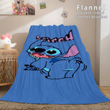 Lilo and Stitch Ohana Flannel Blanket Warm Cozy Throw Bed Blanket - EBuycos