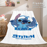Lilo and Stitch Ohana Flannel Blanket Warm Cozy Throw Bed Blanket - EBuycos