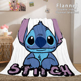 Lilo and Stitch Ohana Flannel Blanket Warm Cozy Throw Bed Blanket - EBuycos