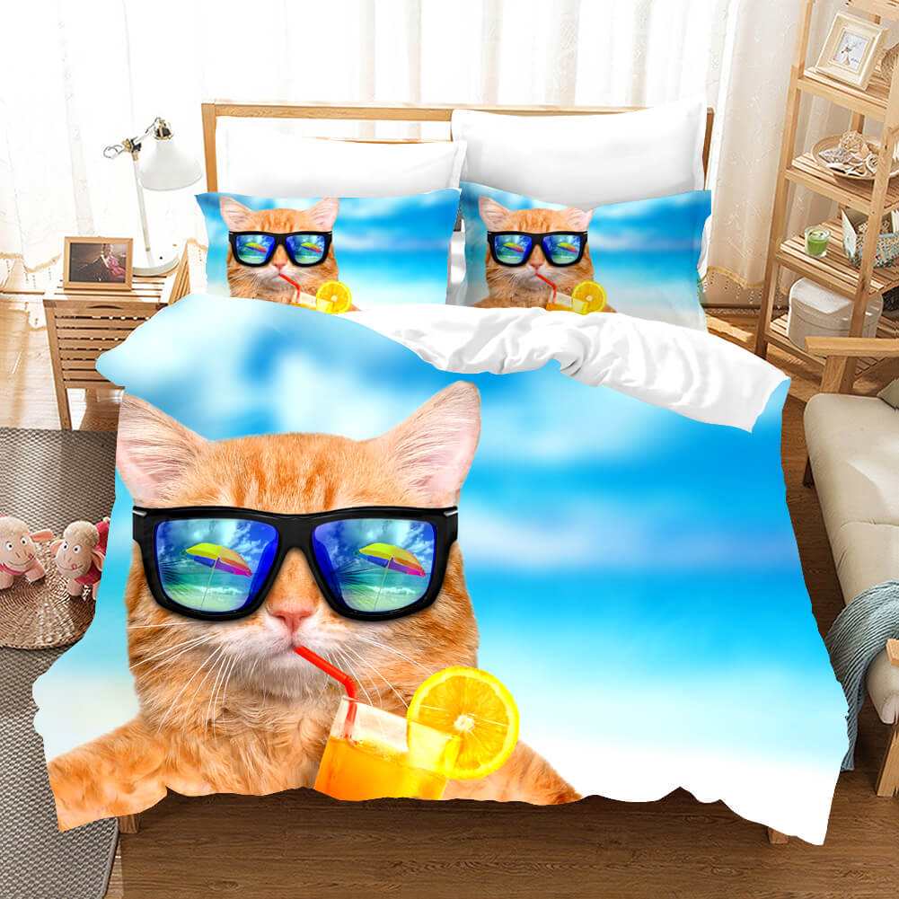 Lovely Animal Pet Cats Bedding Set Duvet Covers Comforter Bed Sheets - EBuycos