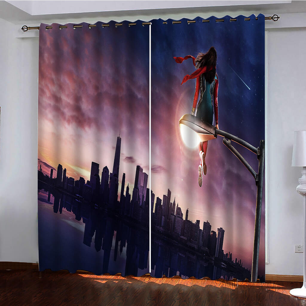MS MARVEL Curtains Pattern Blackout Window Drapes