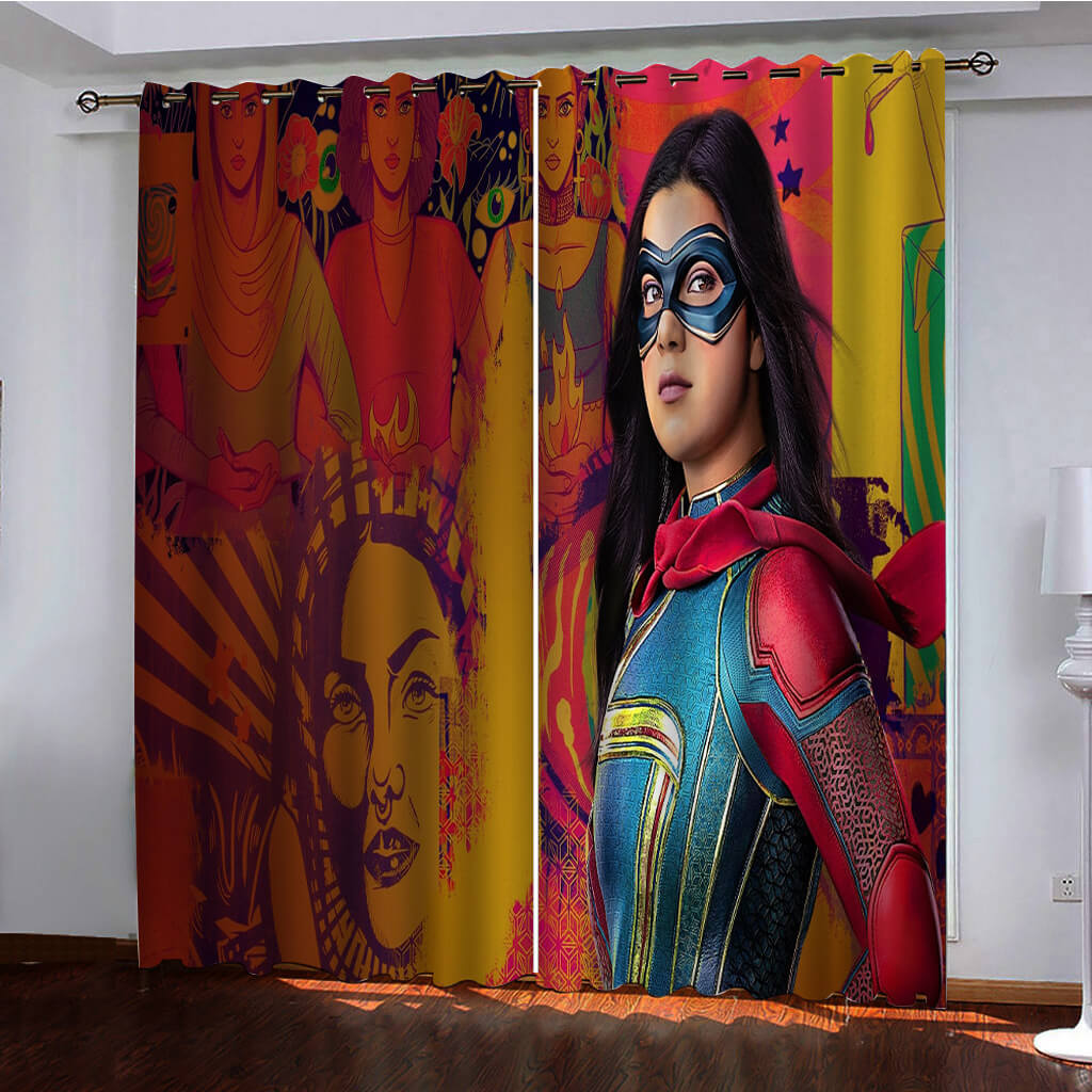 MS MARVEL Curtains Pattern Blackout Window Drapes