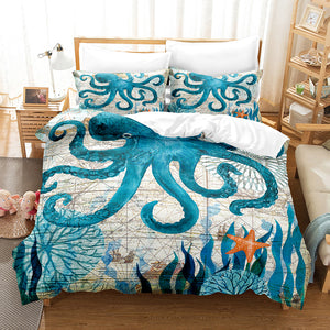 Marine Animal Bedding Set Duvet Cover Comforter Bed Sheets - EBuycos