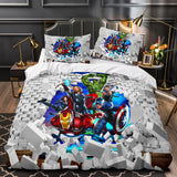 Marvel Avengers Cosplay Bedding Set Quilt Duvet Covers Bed Sheets Sets - EBuycos