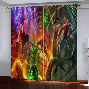 Marvel Superhero Spiderman Pattern Curtains Blackout Window Drapes