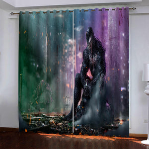 Marvel Venom Pattern Curtains Blackout Window Drapes