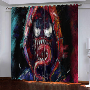Marvel Venom Pattern Curtains Blackout Window Drapes