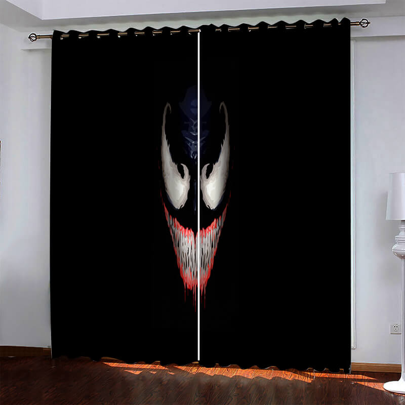 Marvel Venom Pattern Curtains Blackout Window Drapes