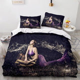 Mermaid Cosplay Bedding Set Full Duvet Cover Comforter Soft Bed Sheets - EBuycos