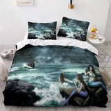 Mermaid Cosplay Bedding Set Full Duvet Cover Comforter Soft Bed Sheets - EBuycos