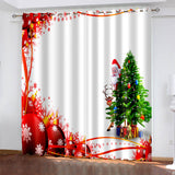 Merry Christmas Curtains Blackout Window Treatments Drapes for Room Decor
