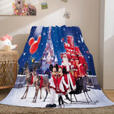 Merry Christmas Flannel Fleece Throw Cosplay Blanket Comforter Set - EBuycos