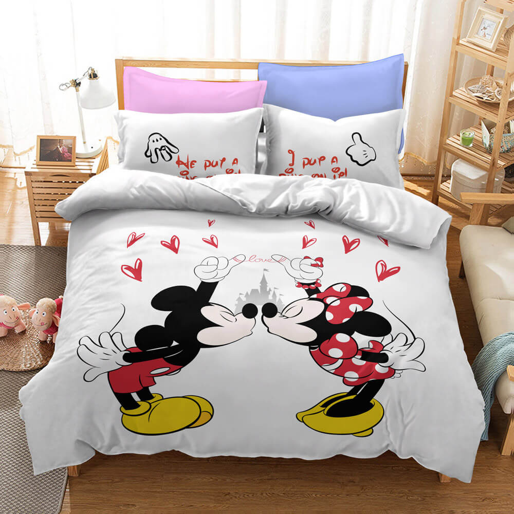 Mickey Mouse Cosplay Bedding Set Duvet Cover Christmas Bed Sheets Sets - EBuycos