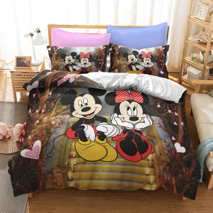 Mickey Mouse Cosplay Bedding Set Duvet Cover Christmas Bed Sheets Sets - EBuycos
