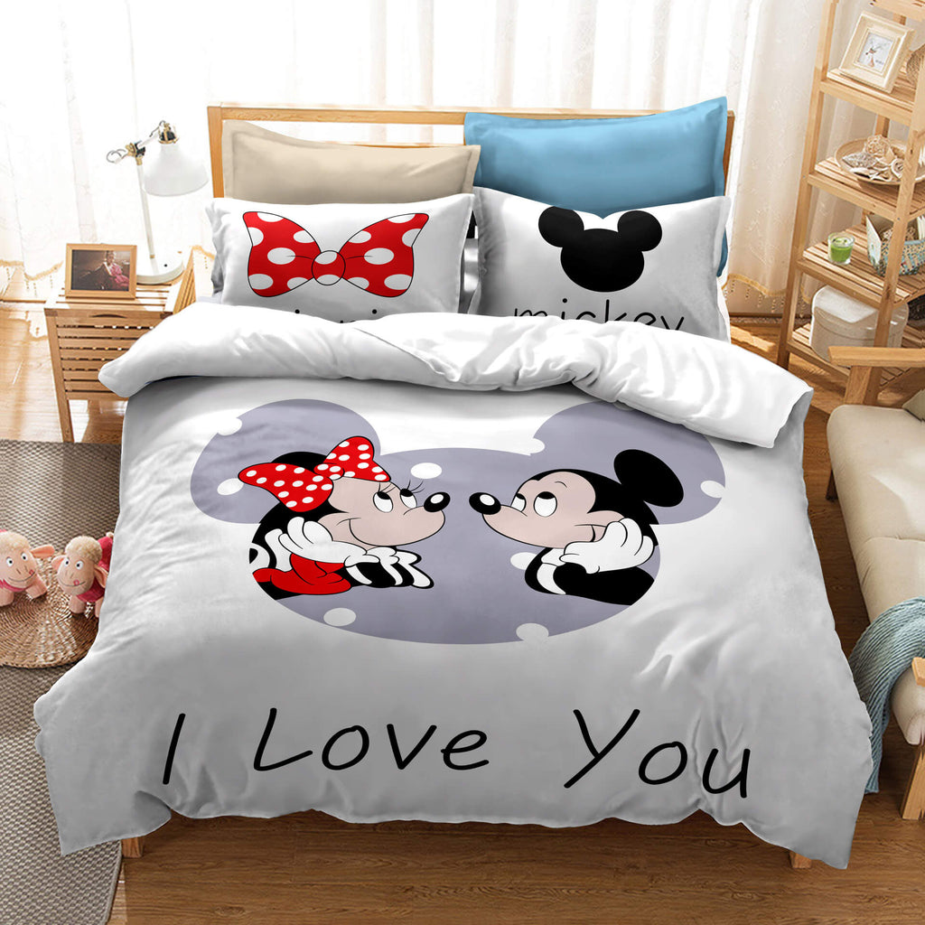 Mickey Mouse Cosplay Bedding Set Duvet Cover Christmas Bed Sheets Sets - EBuycos