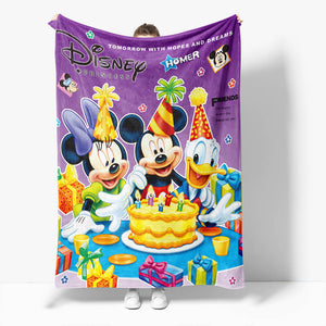 Mickey Mouse Minnie Mouse Flannel Fleece Throw Blanket Comforter Set - EBuycos