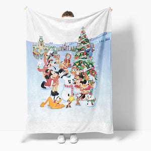 Mickey Mouse Minnie Mouse Flannel Fleece Throw Cosplay Blanket Set - EBuycos