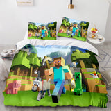 Minecraft Cosplay Bedding Set Full Duvet Cover Comforter Bed Sheets - EBuycos