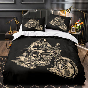 Motorcycle Pattern Bedding Set Quilt Cover Without Filler