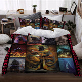 Movie Godzilla vs Kong Pattern Bedding Set Quilt Cover Without Filler
