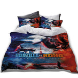 Movie Godzilla vs Kong Pattern Bedding Set Quilt Cover Without Filler