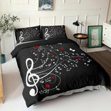 Music Note Comforter Bedding Sets Musical Theme Duvet Cover Bed Sheets - EBuycos