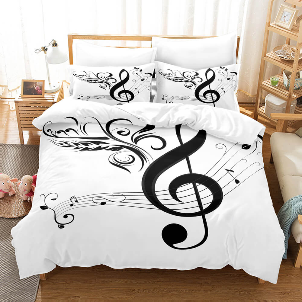 Music Note Comforter Bedding Sets Musical Theme Duvet Cover Bed Sheets - EBuycos