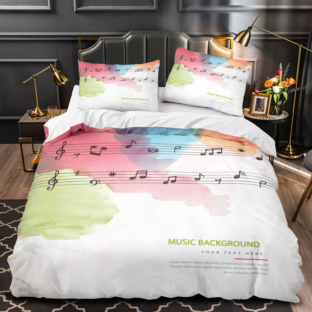 Music Print Bedding Set Quilt Duvet Covers Without Filler - EBuycos