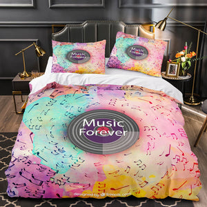 Music Print Bedding Set Quilt Duvet Covers Without Filler - EBuycos