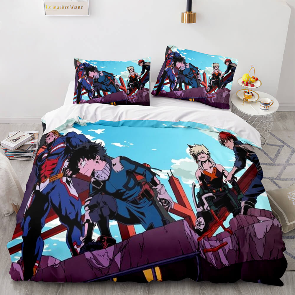 My Hero Academia 3 Piece Bedding Set Cosplay Quilt Cover