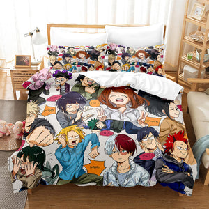 Anime My Hero Academia Cosplay Bedding Set Duvet Cover Comforter Bed Sheets - EBuycos