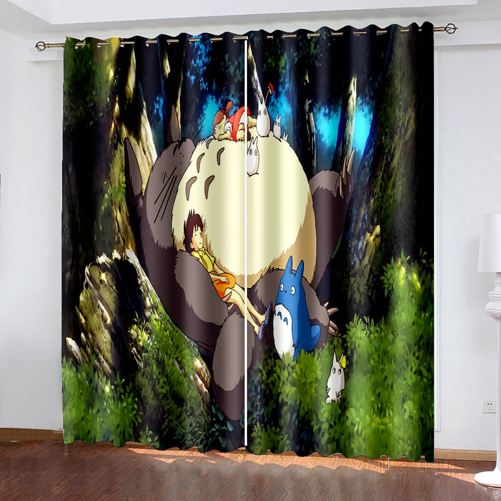 My Neighbour Totoro Curtains Pattern Blackout Window Drapes