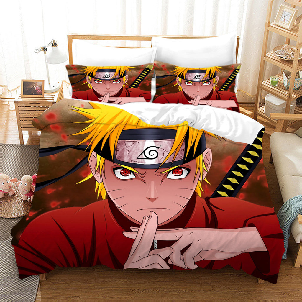 Naruto Kakashi Sasuke Itachi Bijuu Cosplay Bedding Set Duvet Cover Bed Sheets - EBuycos