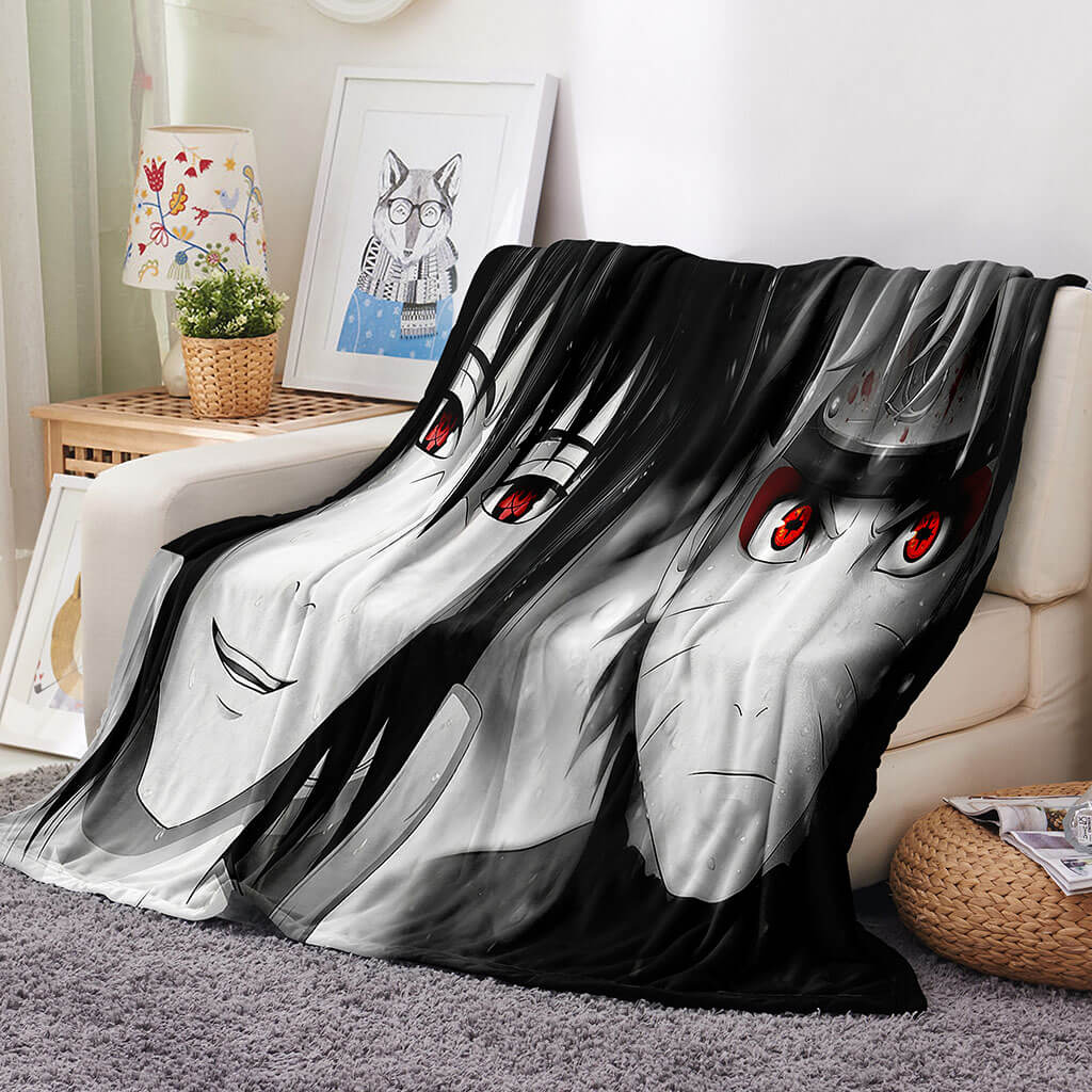 Naruto Uchiha Sasuke Blanket Flannel Throw Room Decoration