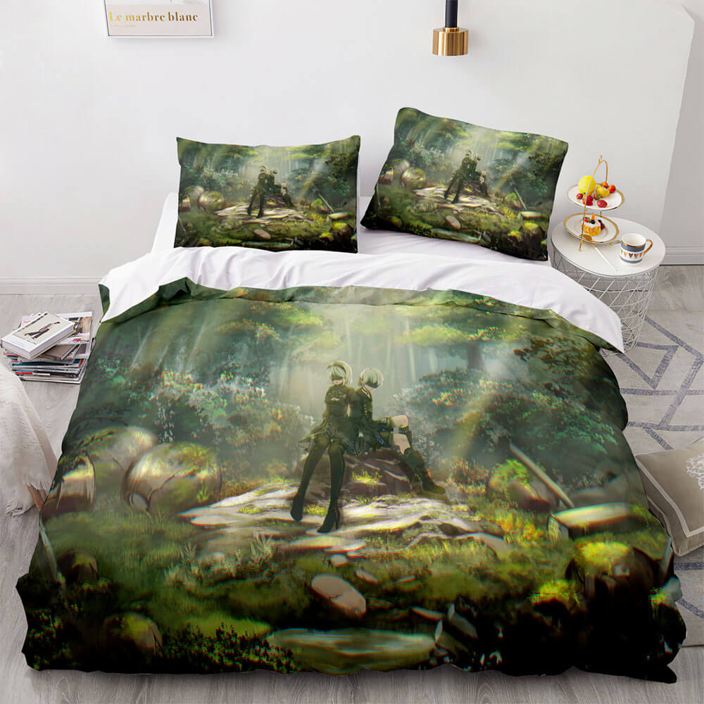 NieR Automata Cosplay 3 Piece Bedding Set Duvet Covers Bed Sheets - EBuycos