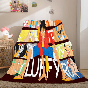 ONE PIECE Cosplay Flannel Fleece Throw Blanket Comforter Bedding Sets - EBuycos