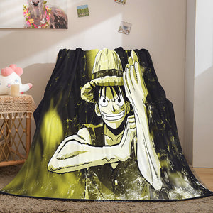 ONE PIECE Cosplay Soft Flannel Fleece Throw Blanket Comforter Sets - EBuycos