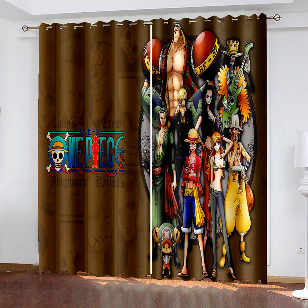 ONE PIECE Curtains Pattern Blackout Window Drapes