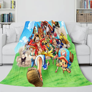 ONE PIECE Throw Flannel Blanket Soft Cozy All Seasons for Sofa Bed - EBuycos