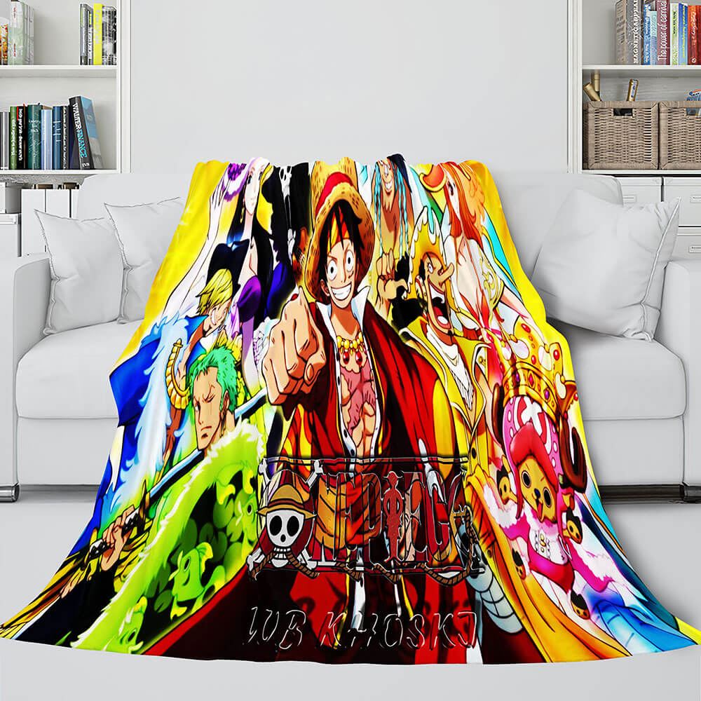 ONE PIECE Throw Flannel Blanket Soft Cozy All Seasons for Sofa Bed - EBuycos